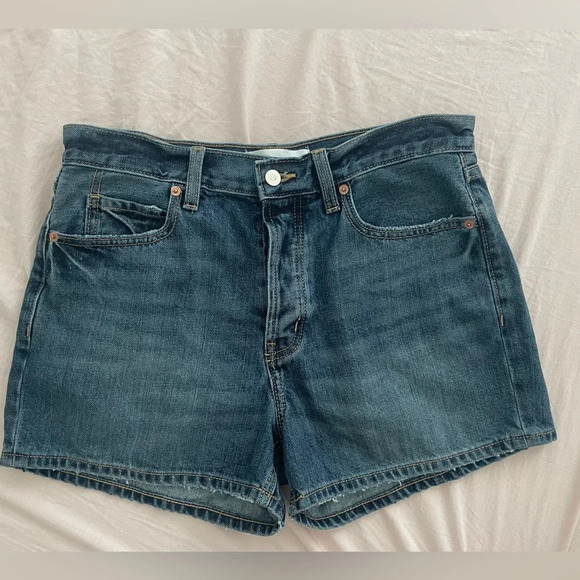 ZARA VINTAGE BLUE COTTON DENIM SHORTS SIZE 12 - Picture 3 of 9